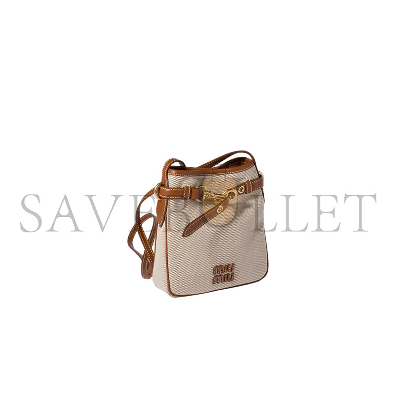 MIU MIU CANVAS AND LEATHER POUCH 5NR461 (19*17*4.5cm) MIU MIU CANVAS AND LEATHER POUCH 5NR461 (19*17*4.5cm)